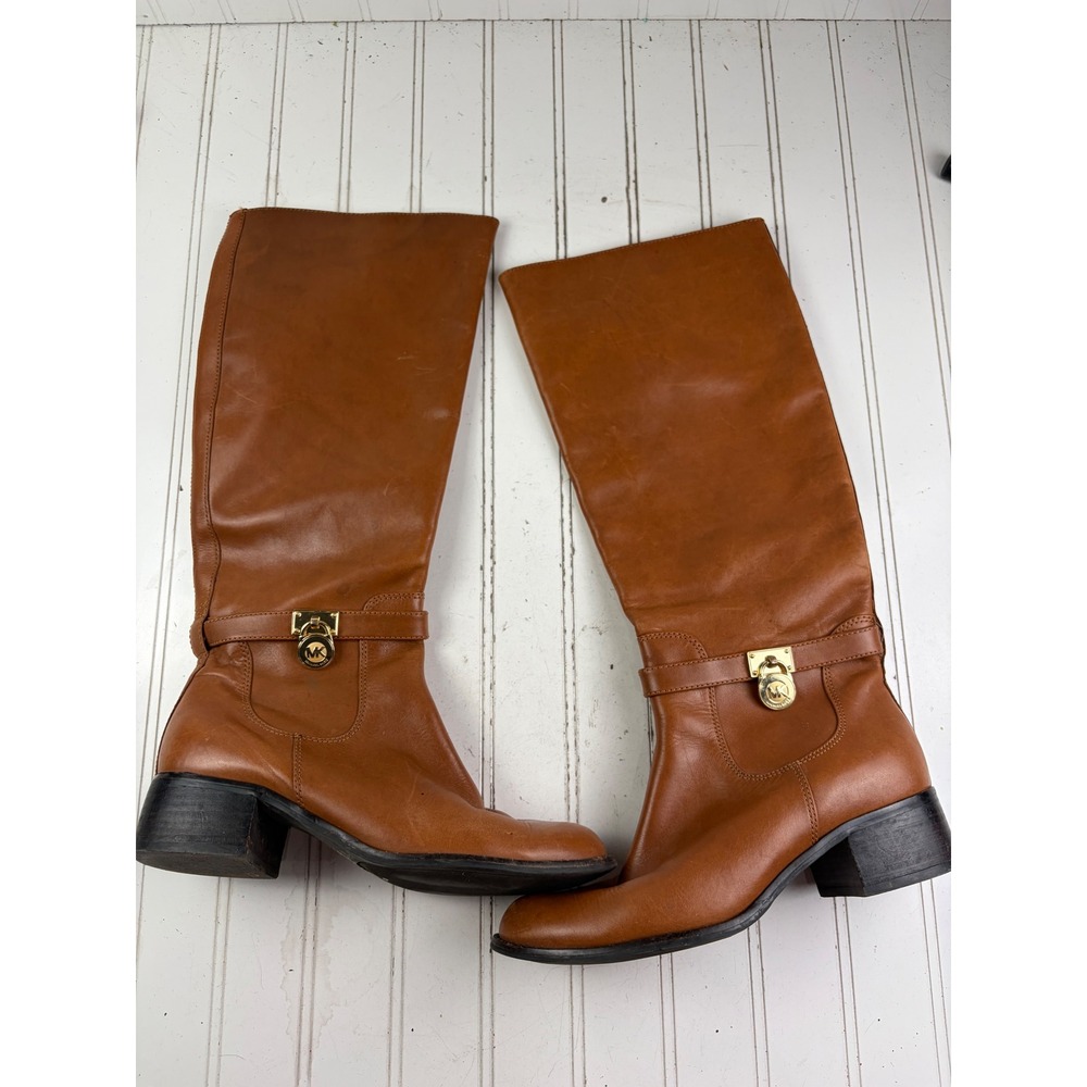 Michael Kors Hamilton Leather Tall Knee High Riding Boots Women's Size 7.5M - Picture 6 of 9